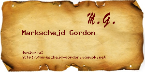 Markschejd Gordon névjegykártya